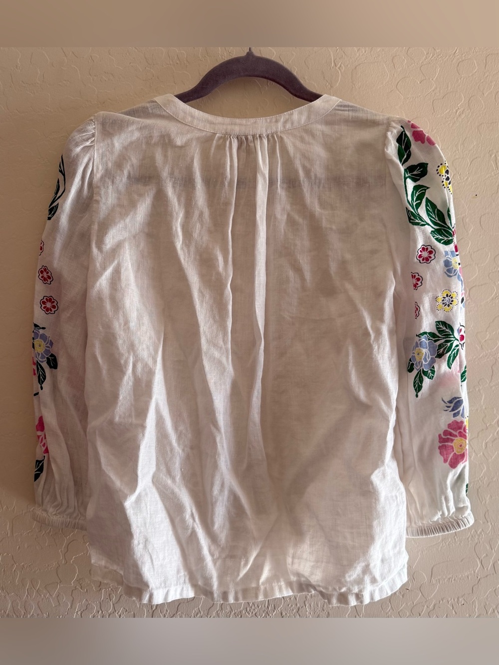 Charter Club, PS, linen floral print sleeve top with a button-front design - Picture 5 of 7